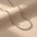 Ball chain necklace in silver with polished bead chain design, minimalist jewellery for layering