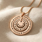 Circle of Loved Ones necklace in rose gold finish pendant