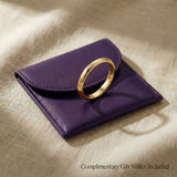 Classic band ring displayed with gift wallet packaging, minimalist jewellery gift option