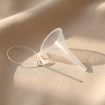 Cremation jewellery filling kit with funnel and pin for transferring ashes into memorial keepsake necklace