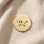 Engraved message disc charm for Dream Locket bracelet featuring sentimental words and personalized keepsake design