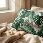 Matching personalised pillowcase included with custom printed doona cover set bedding