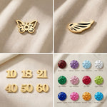 Dream locket charms showing butterfly, wing, number charms and colourful birthstone options