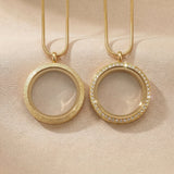 Dream locket necklace option showing sparkling and non-sparkling locket designs in gold finish