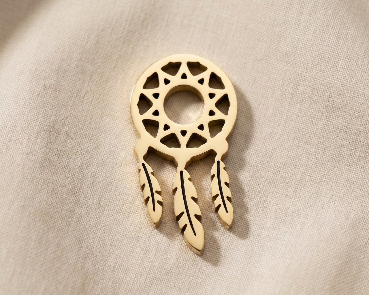 Gold dream catcher charm for Dream Locket bracelet symbolizing protection, dreams, and spiritual guidance