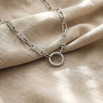 Silver Endless Ties Necklace, modern personalised link necklace