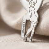 Close-up of Fairy Name Necklace showing custom name design and fine polished detail