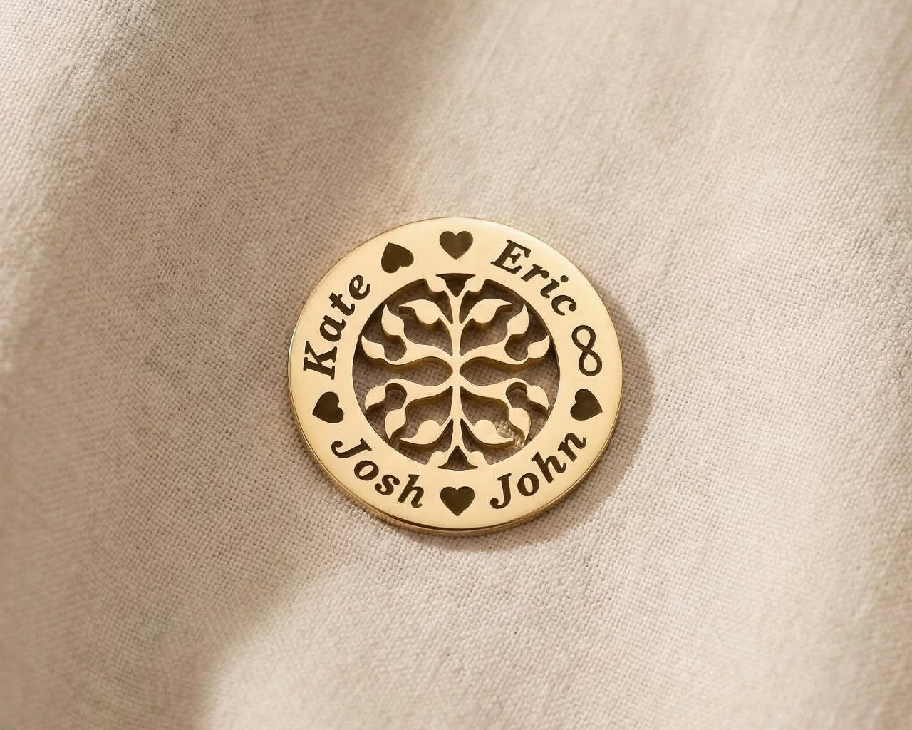 Gold family tree charm for Dream Locket bracelet symbolizing family roots, connection, and generational love