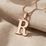 Initial Necklace in rose gold with letter pendant, personalised jewellery piece