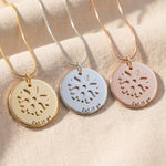 Let it go necklace tone comparison showing gold, silver and rose gold symbolic keepsake jewellery finishes