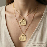Love Forever Necklace worn showing chain length options for personalised jewellery styling
