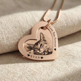 Love Forever Necklace showing engraving photo option on heart pendant, personalised jewellery keepsake