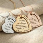 Love Forever Necklace tone comparison showing gold, silver and rose gold heart pendants