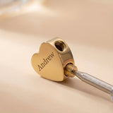 Heart-shaped cremation charm for Moments Bracelet with personalized engraving and memorial jewelry design