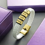 Personalised White Leather Bracelet