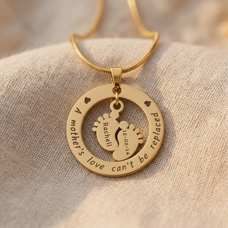 Product video showing Can't Be Replaced Necklace details design