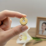 Belle Fever Round Cremation Charm, a meaningful keepsake to hold precious memories with love and remembrance