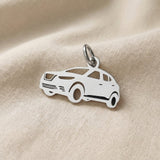 Silver SUV charm for keyring symbolizing travel adventures, family road trips, and meaningful driving memories