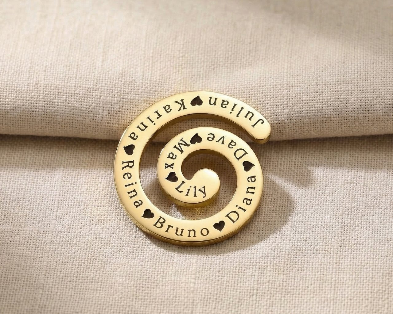 Gold swirl charm for Dream Locket bracelet with elegant spiral detailing symbolizing growth and life journeys
