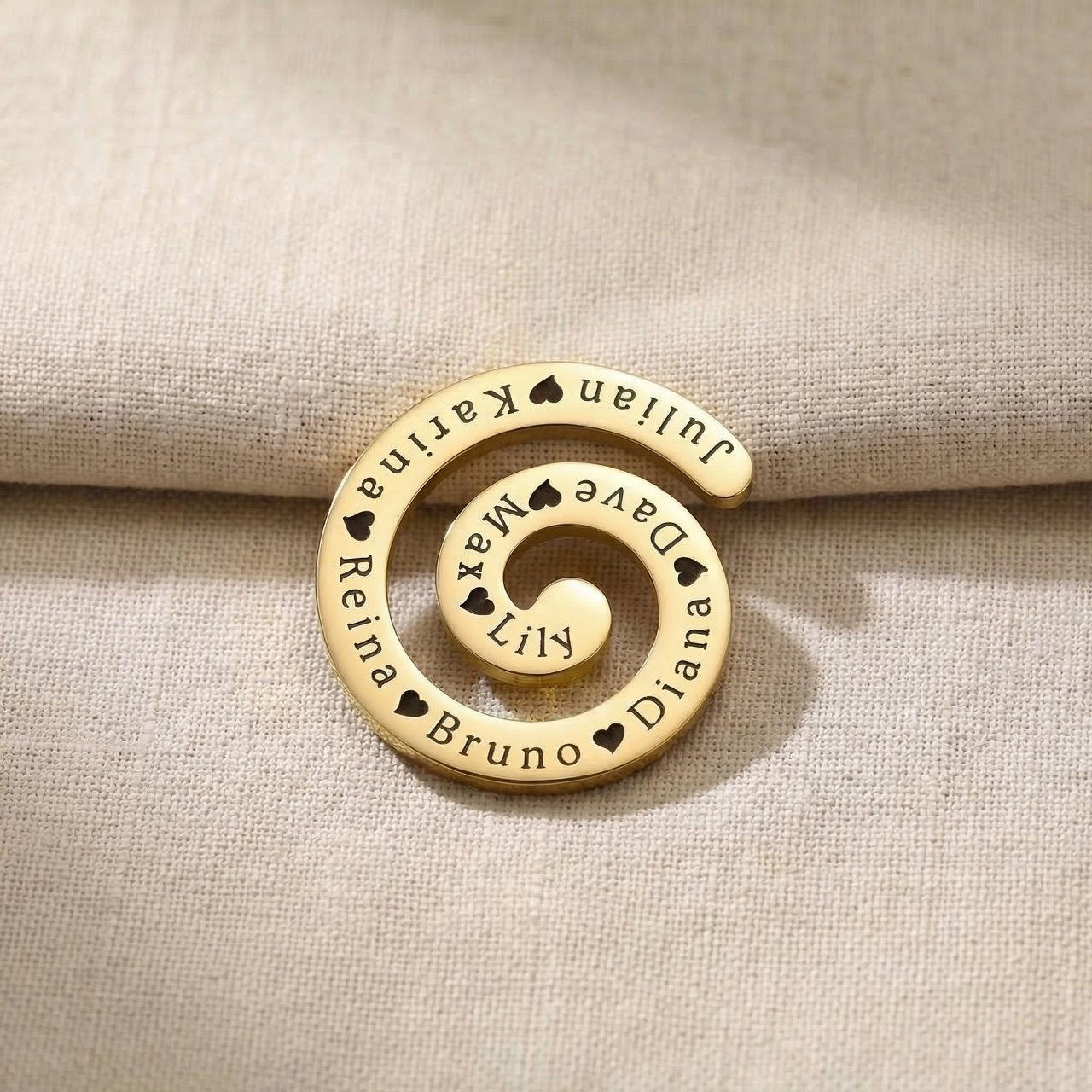 Gold swirl charm for Dream Locket bracelet with elegant spiral detailing symbolizing growth and life journeys