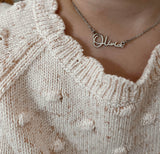 Signature style name necklace with name Olivia handcrafted by Belle Fever