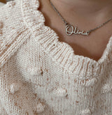 Signature style name necklace with name Olivia handcrafted by Belle Fever