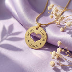 Gold Triple Love Necklace, perfect  gift for mother's day, Mothers Jewellery by Belle Fever