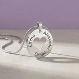 Silver Triple Love Necklace, sentimental keepsake, Mothers Jewellery by Belle Fever 