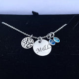 Always There Initial Necklace (With Birthstone)