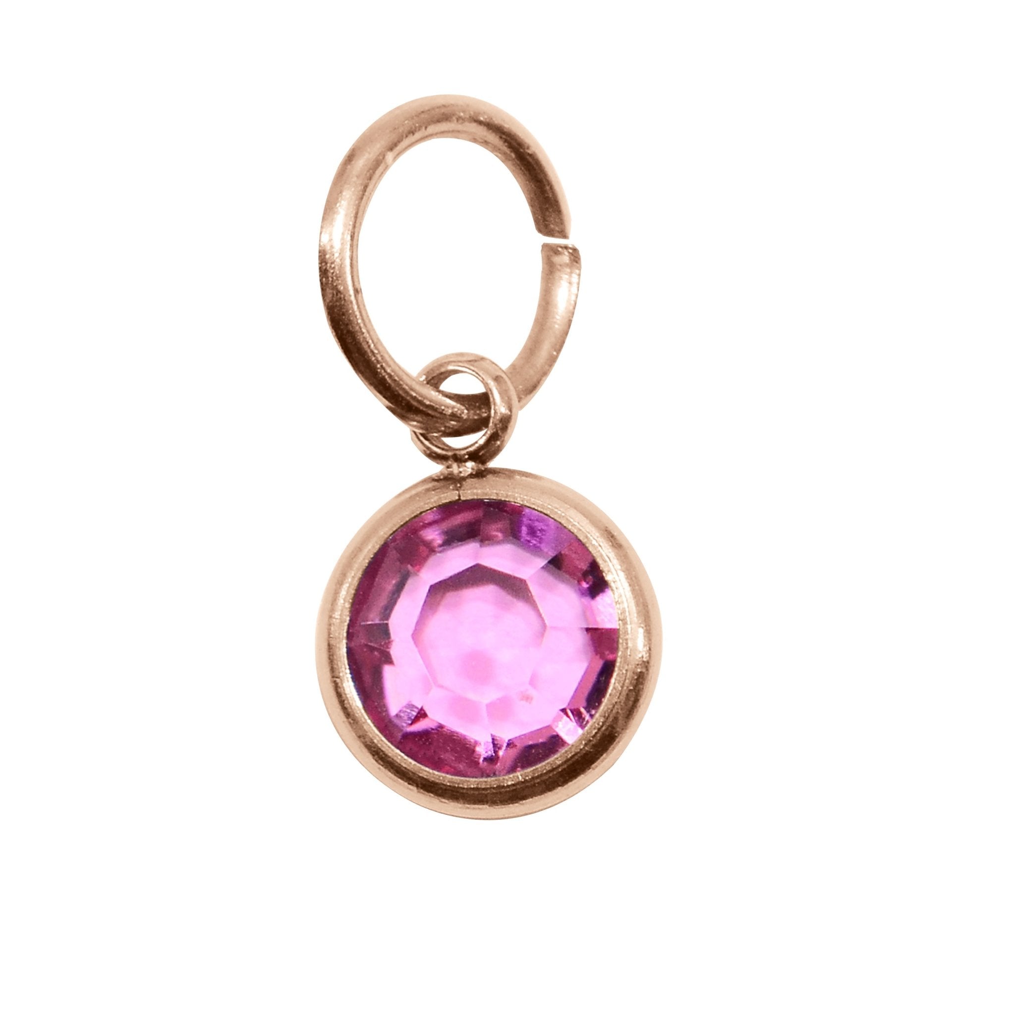 13th ROSE GOLD Hanging Birthstone Charm (Optional) - Options Variants