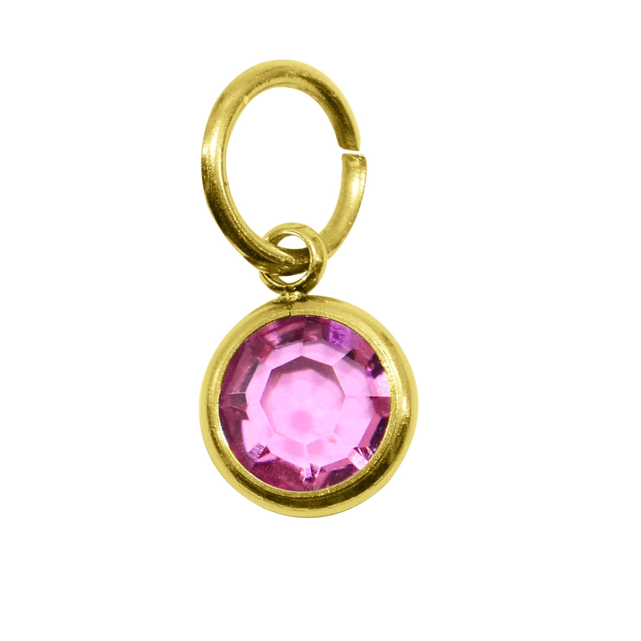 14th GOLD Hanging Birthstone Charm (Optional) - Options Variants