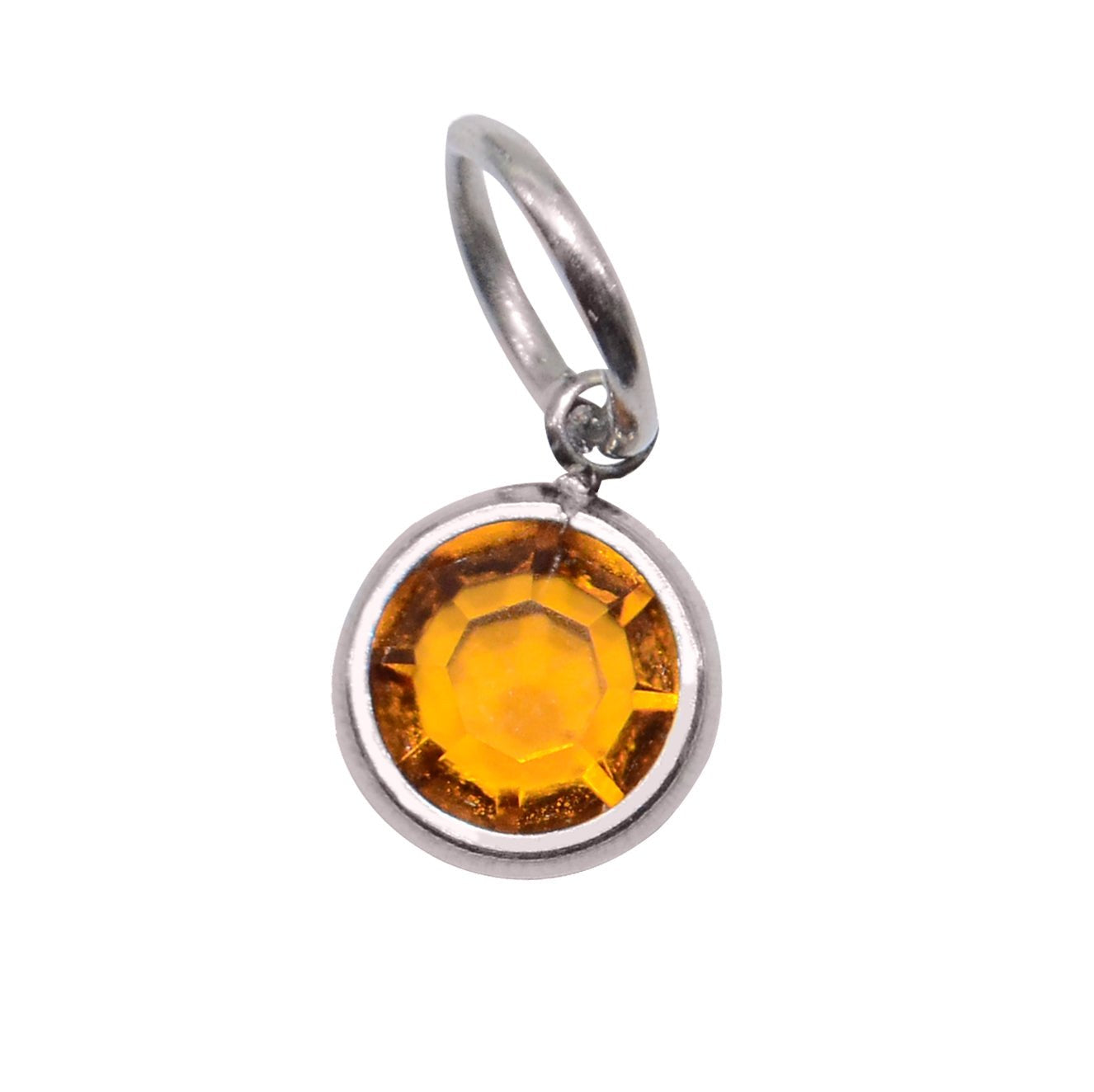 7th SILVER Hanging Birthstone Charm (Optional) - Options Variants