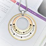 Eternal Family Three Tone Personalised Necklace | Belle Fever Personalised Jewellery