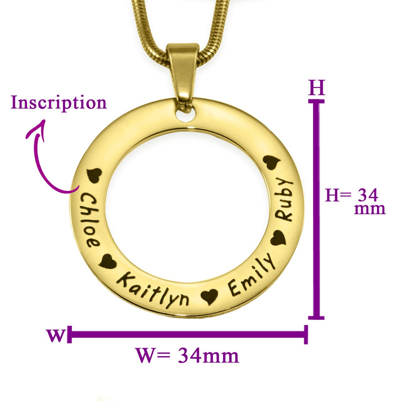 Circle of Trust Necklace - Mothers Jewellery by Belle Fever