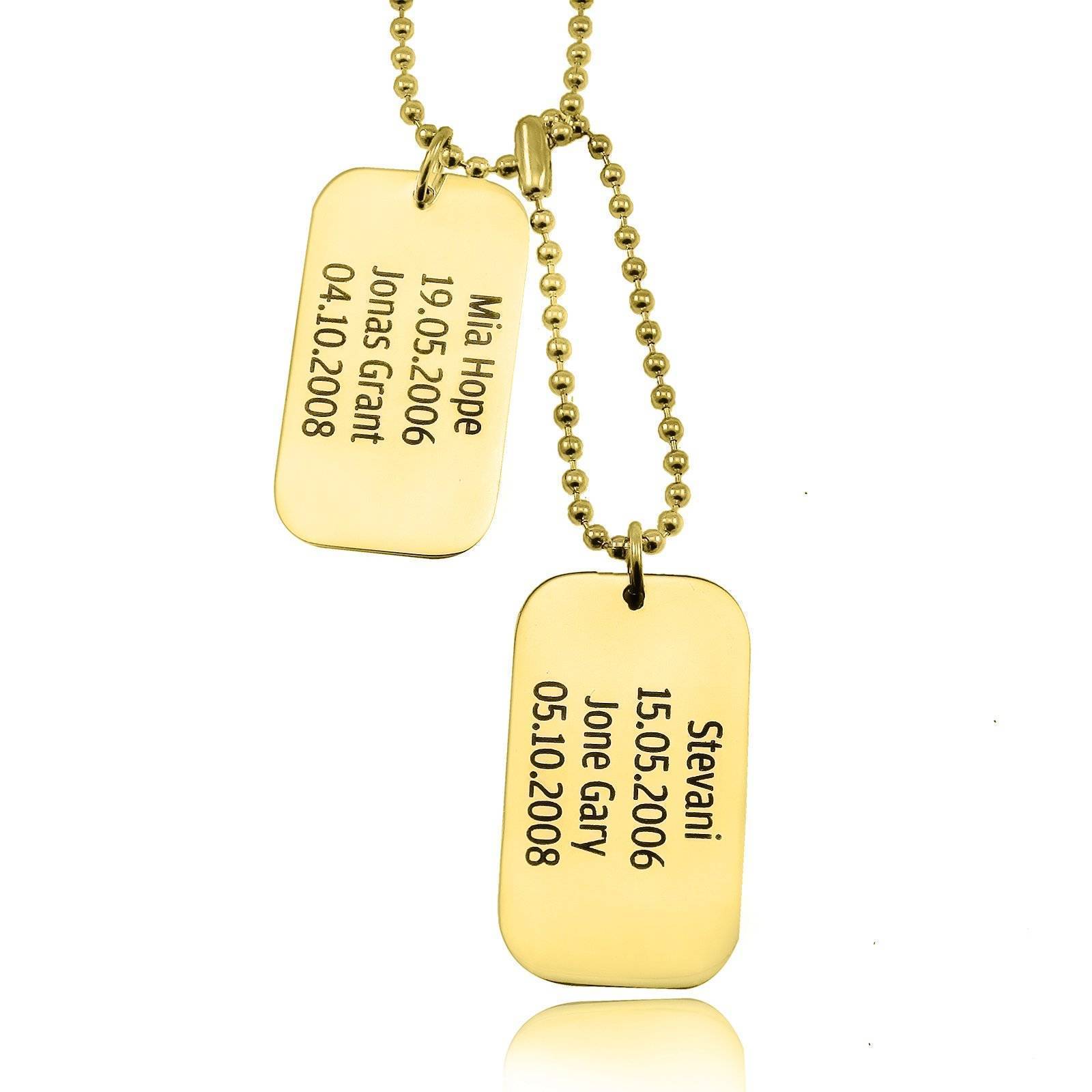 Mens gold dog deals tag pendant