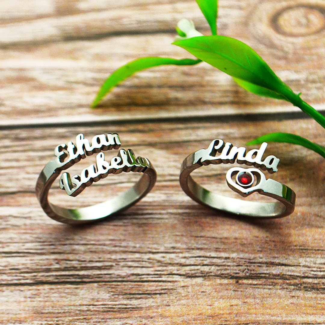 Love name ring silver hot sale