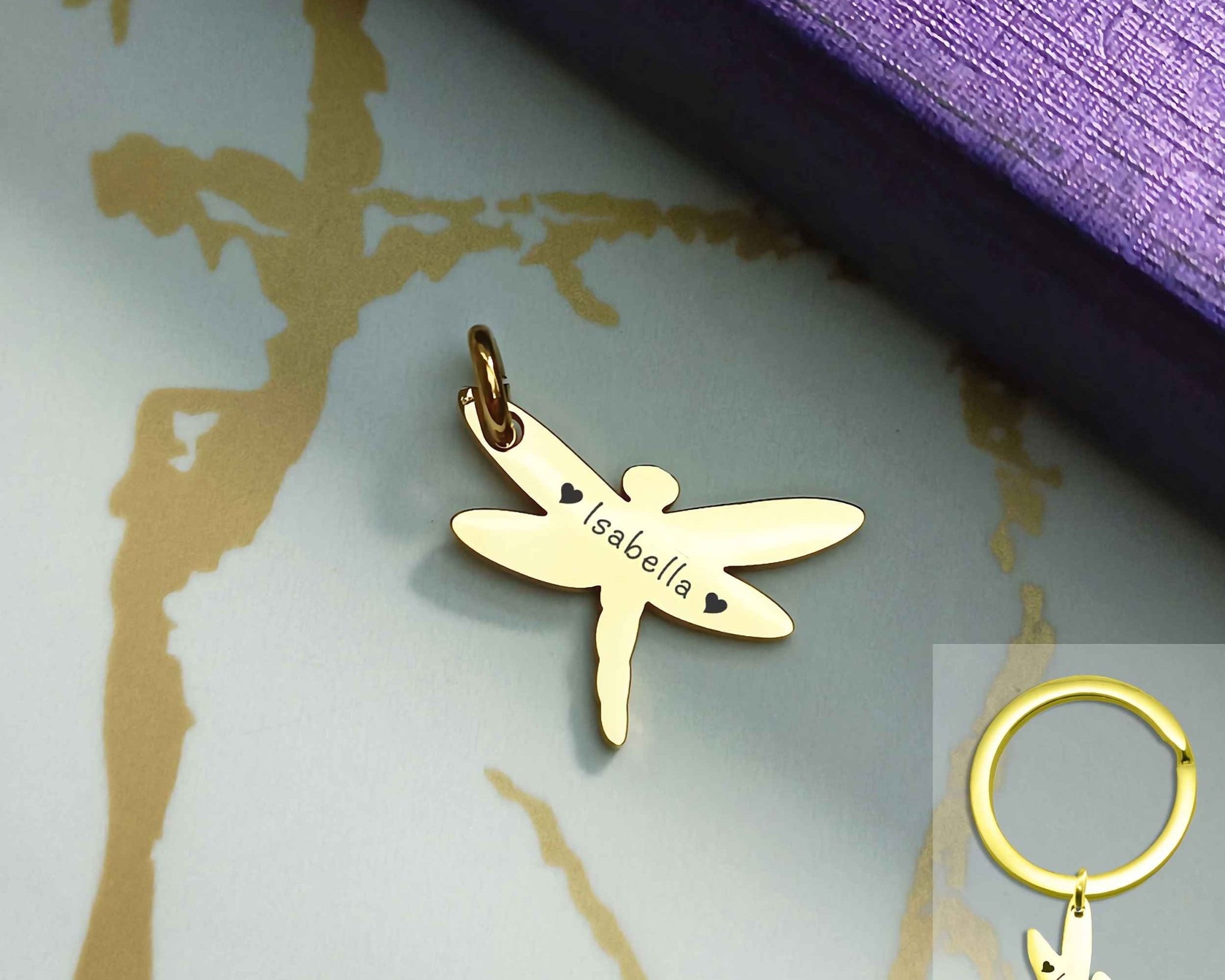 Dragonfly Charm for Keyring - Keyrings by Belle Fever