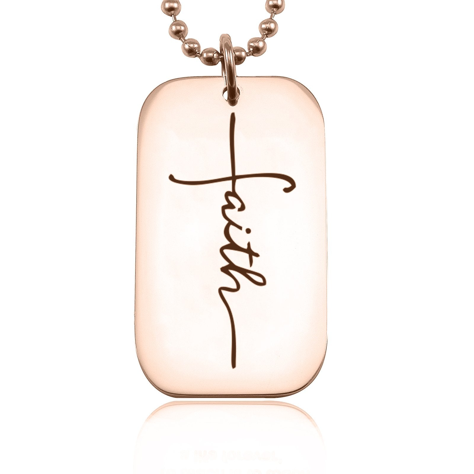 Personalised Faith Dog Tag Necklace for Men BELLE FEVER