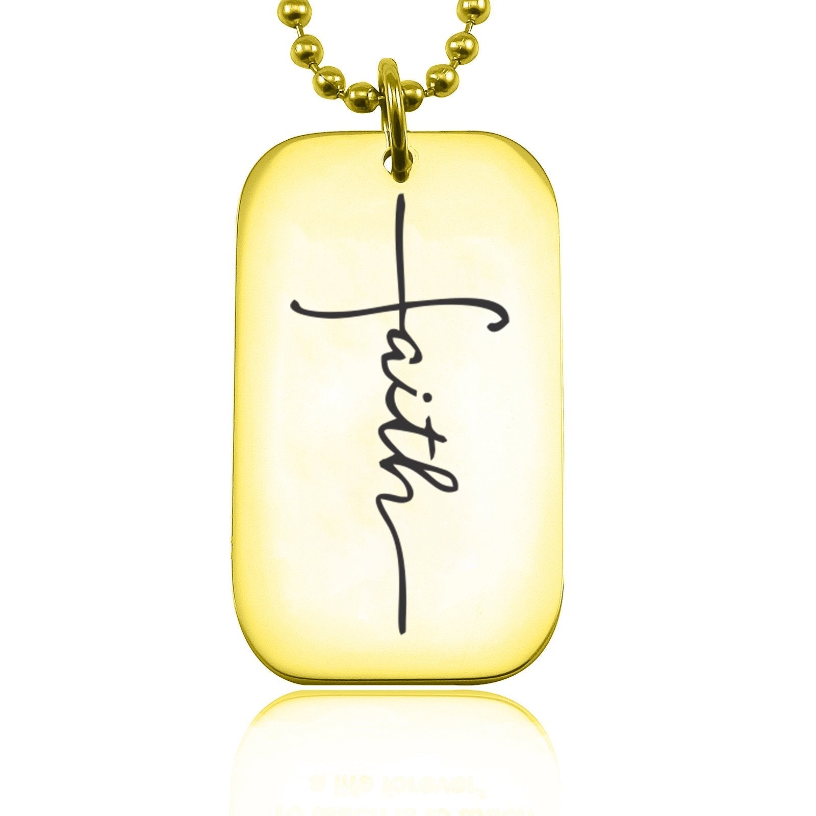Mens dog tag necklace store gold