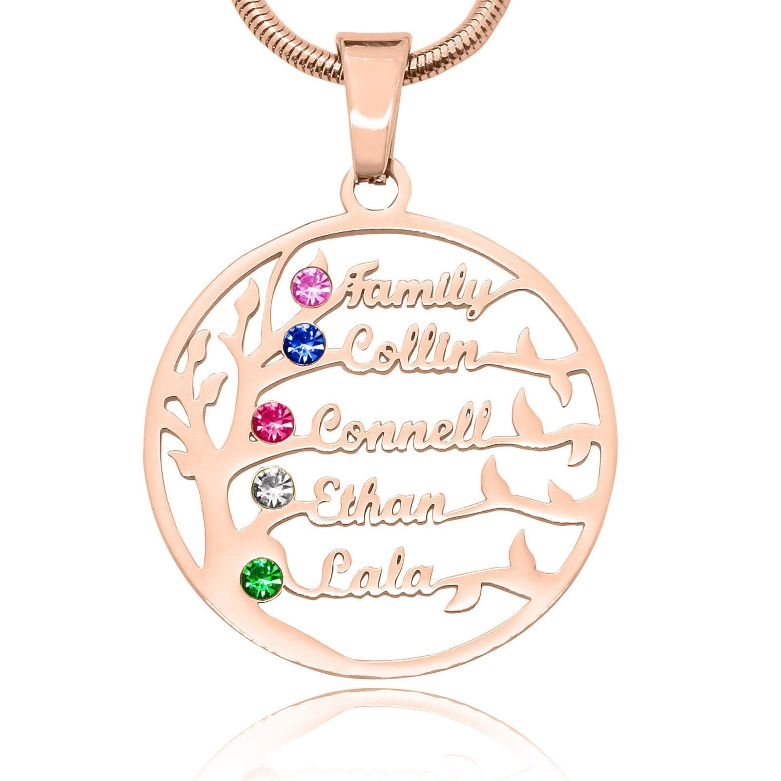 Personalised Family Tree Birthstone Necklace | EVY Designs