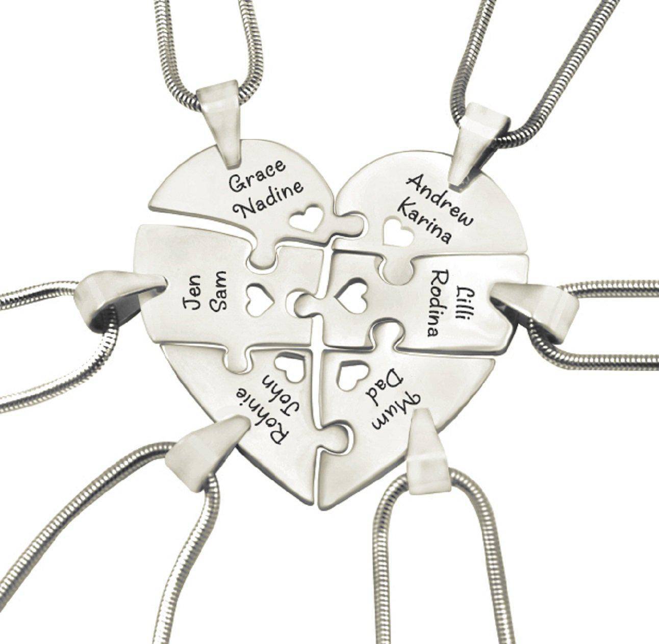 Hexa Heart Puzzle 6 Personalised Necklaces - Puzzle Jewellery by Belle Fever
