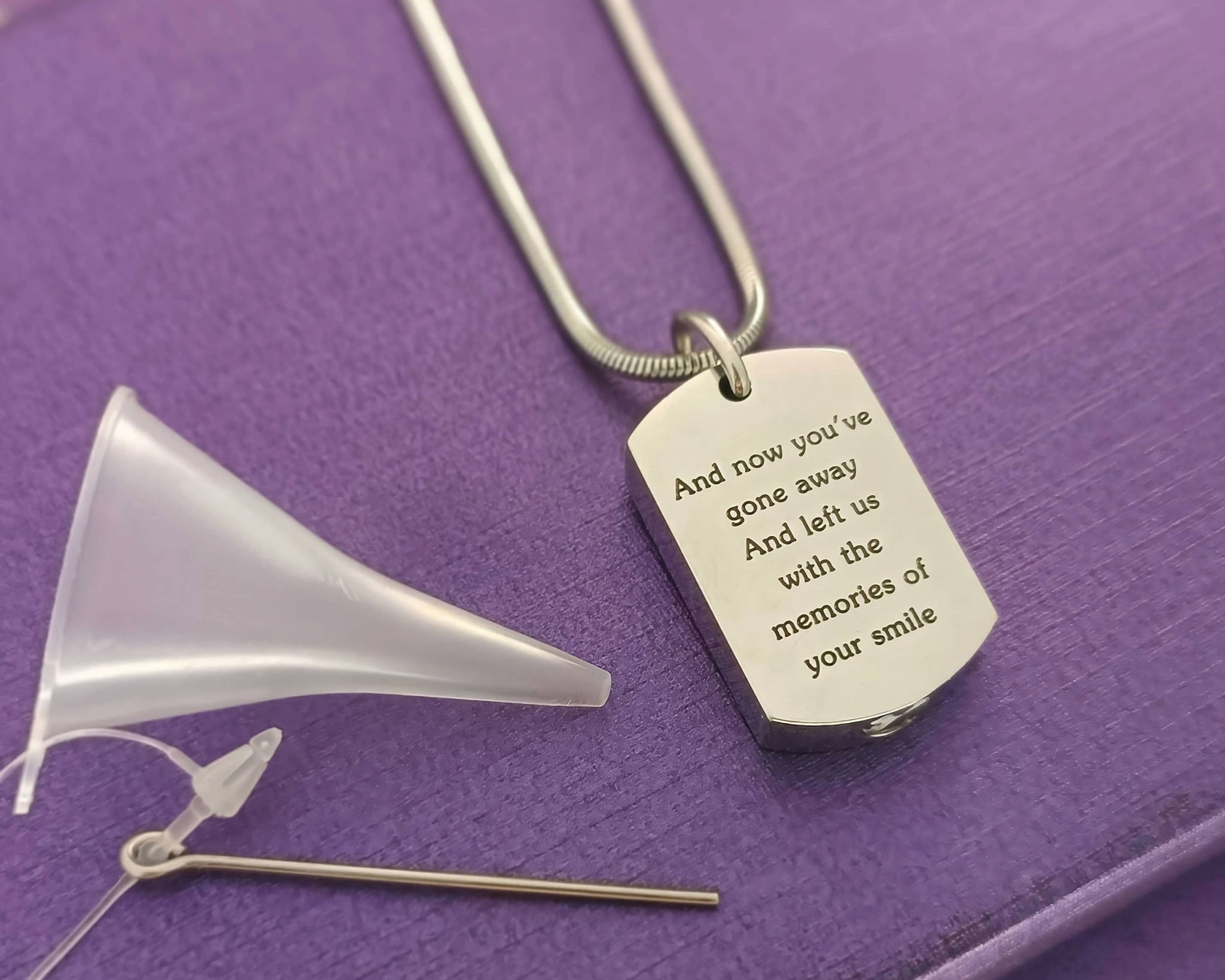 Memory Tag Personalised Cremation Necklace - Memorial & Cremation Jewellery by Belle Fever