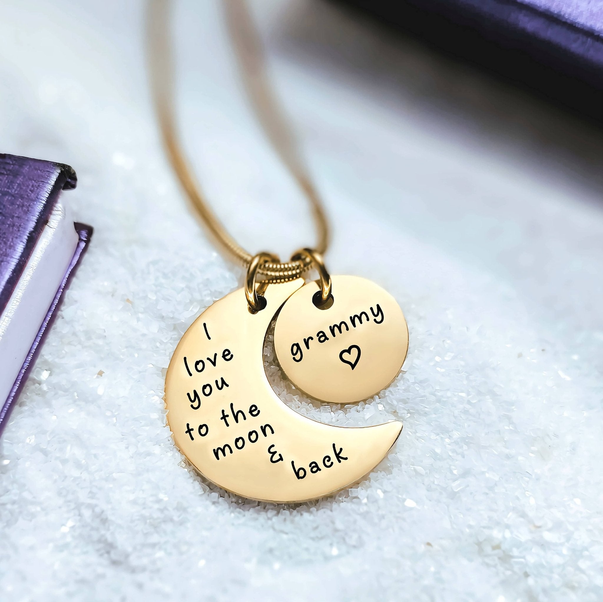 Moon and Back Necklace - Mothers Jewellery by Belle Fever