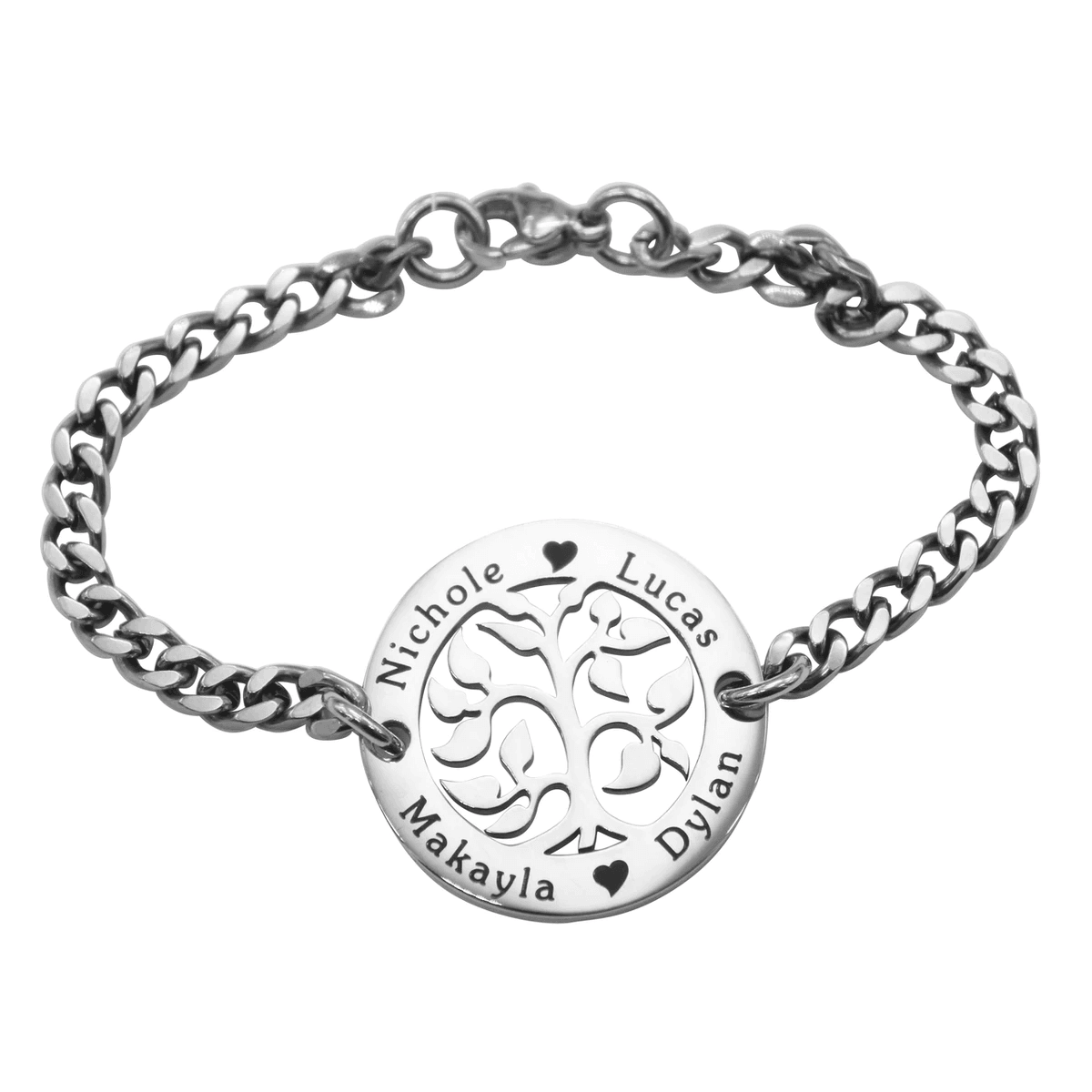 Sterling silver family tree 2025 bracelet