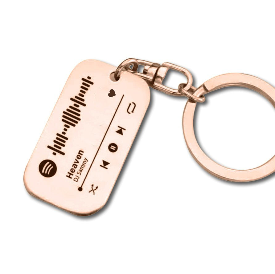 Personalised Music Tag Keyring - Music Tags by Belle Fever