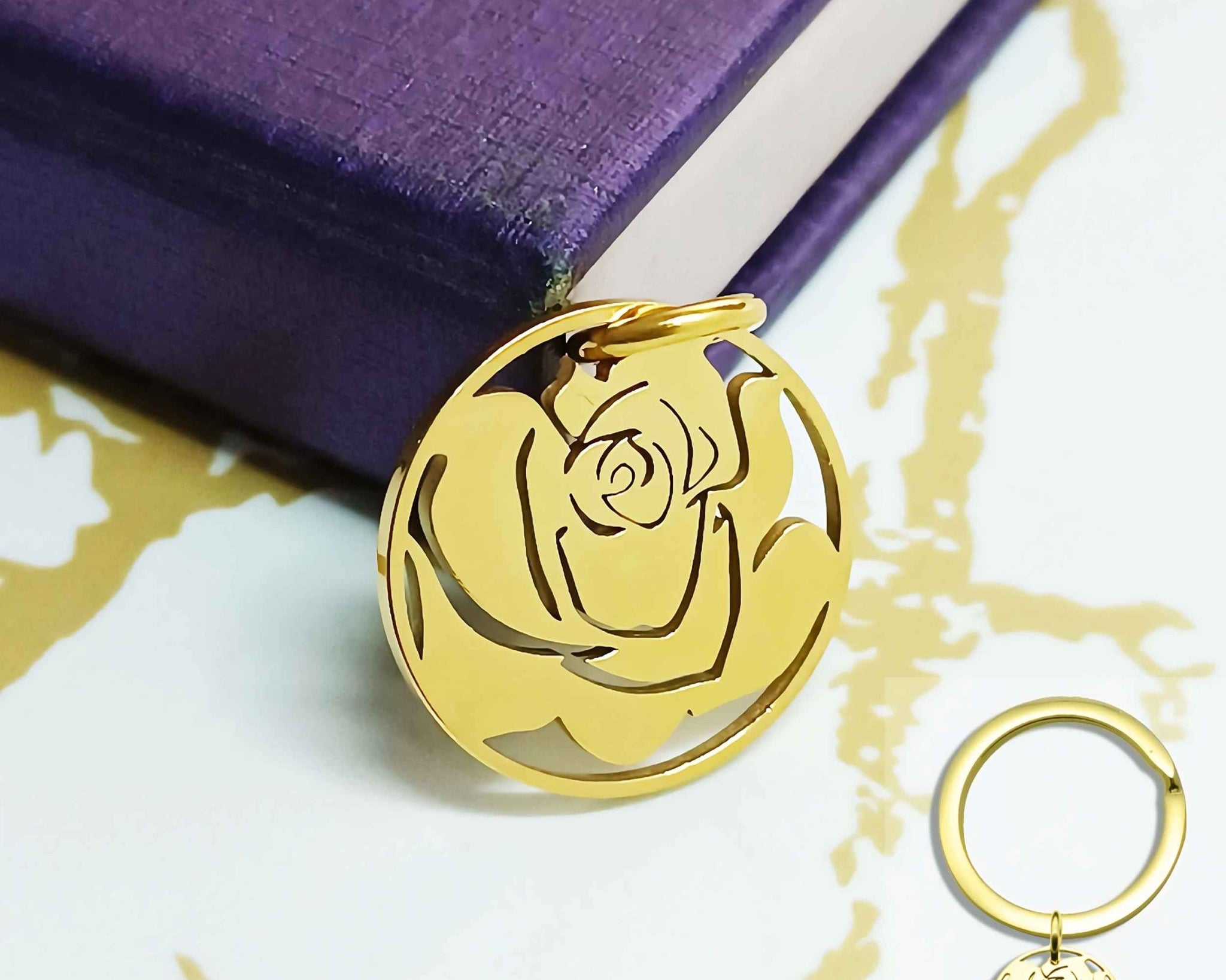 Rose Charm for Keyring - Keyrings by Belle Fever