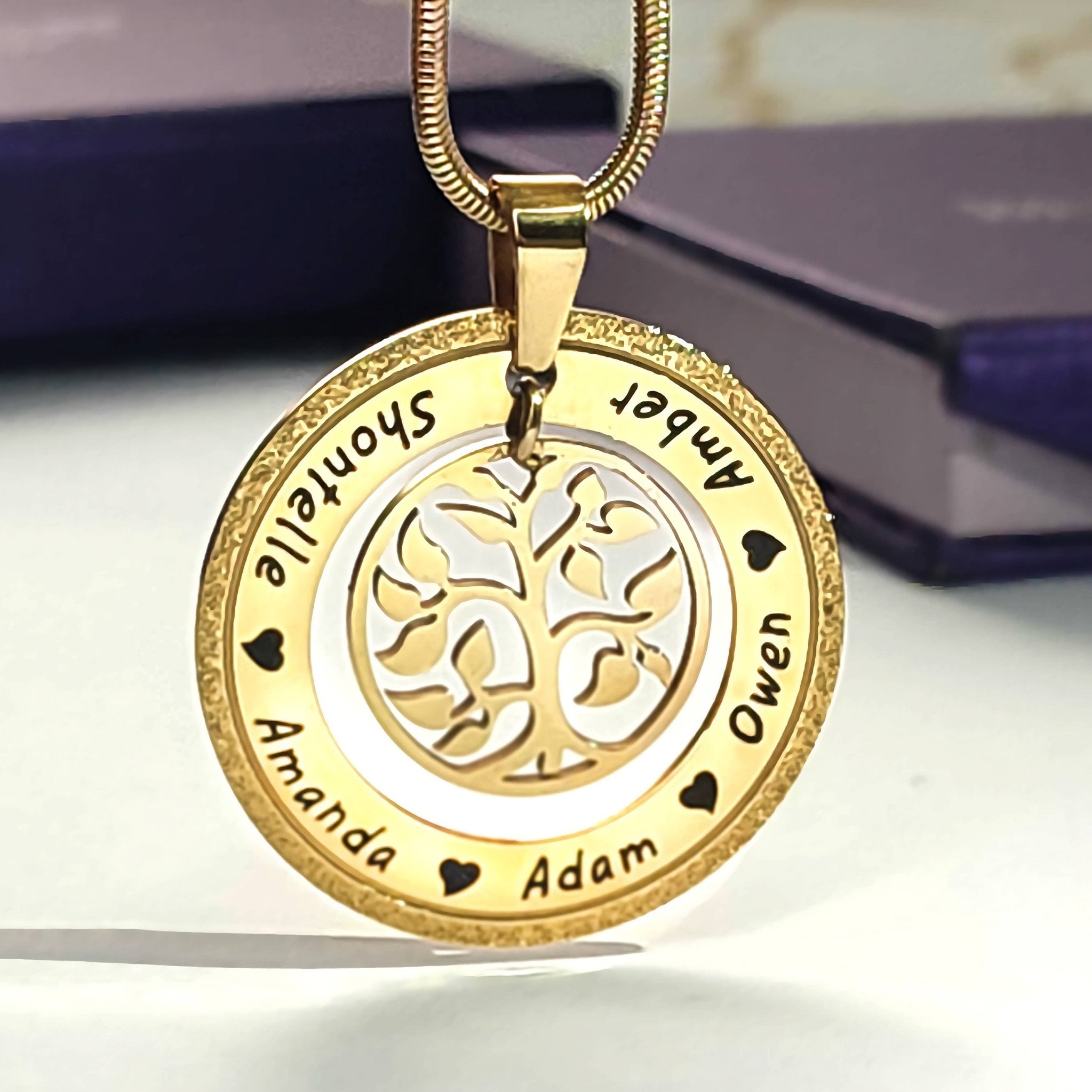 Sparkling My Family Tree Necklace - Family Tree Necklaces by Belle Fever