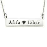 The Jess Name Bar Necklace - Name Necklaces by Belle Fever